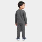 Boys' Charcoal Round Neck Graphic Baba Suit, Charcoal, small