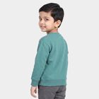 Boys' Dark Green Crew Neck Pullover Sweatshirt, Dark Green, small