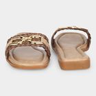 Women's Beige Chain Detail Slide Sandals, Beige, small