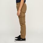 Boys' Warm Caramel Brown Regular Fit Cargo Trousers, खाकी, small image number null