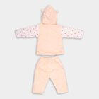 Infants Soft Peach Hooded Casual Hipster Set, Peach, small image number null