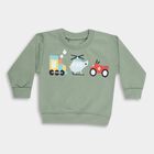 Infants' Muted Olive Green Crew Neck Graphic Sweatshirt, Olive, small image number null