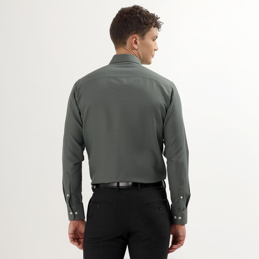 Men's Dark Green Cut Away Collar Slim Fit Formal Shirt, Dark Green, large image number null