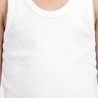 Boys White Cotton Round Neck Waistcoat Vest, सफ़ेद, small