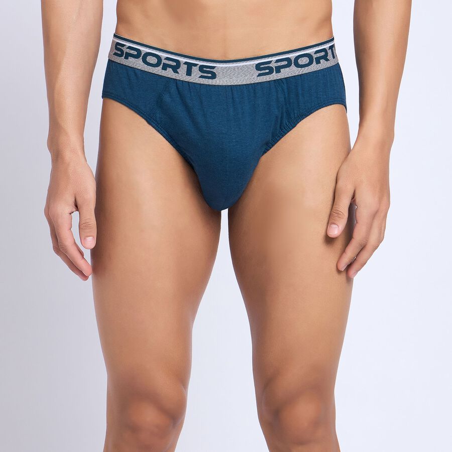 Men's 100% Cotton Briefs, Teal Blue, large image number null