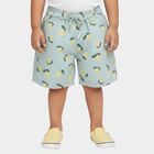 Boys' Light Blue Printed Elastic Waist Bermuda Shorts, Light Green, small image number null