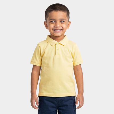 Boys Yellow Polo Neck Polo T-Shirt