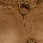 Boys Camel Brown Slim Fit Drawstring Jeans, Beige, small image number null
