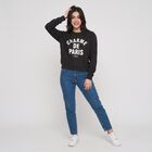 Women's Olive Crew Neck Graphic Print Sweatshirt, Olive, small