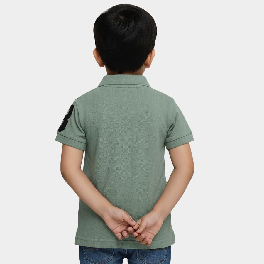 Boys' Half Sleeves T-Shirt, ओलिव, large