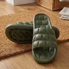 Men Olive Green Slip-On Sliders, ओलिव, small