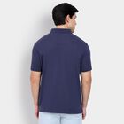 Men's Collared Half Sleeves T-Shirt, Dark Blue, small