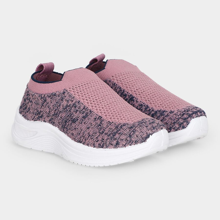 Girls' Purple Slip-On Casual Sneakers, Purple, large