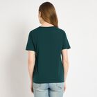 Ladies' Round Neck T-Shirt , गहरा हरा, small