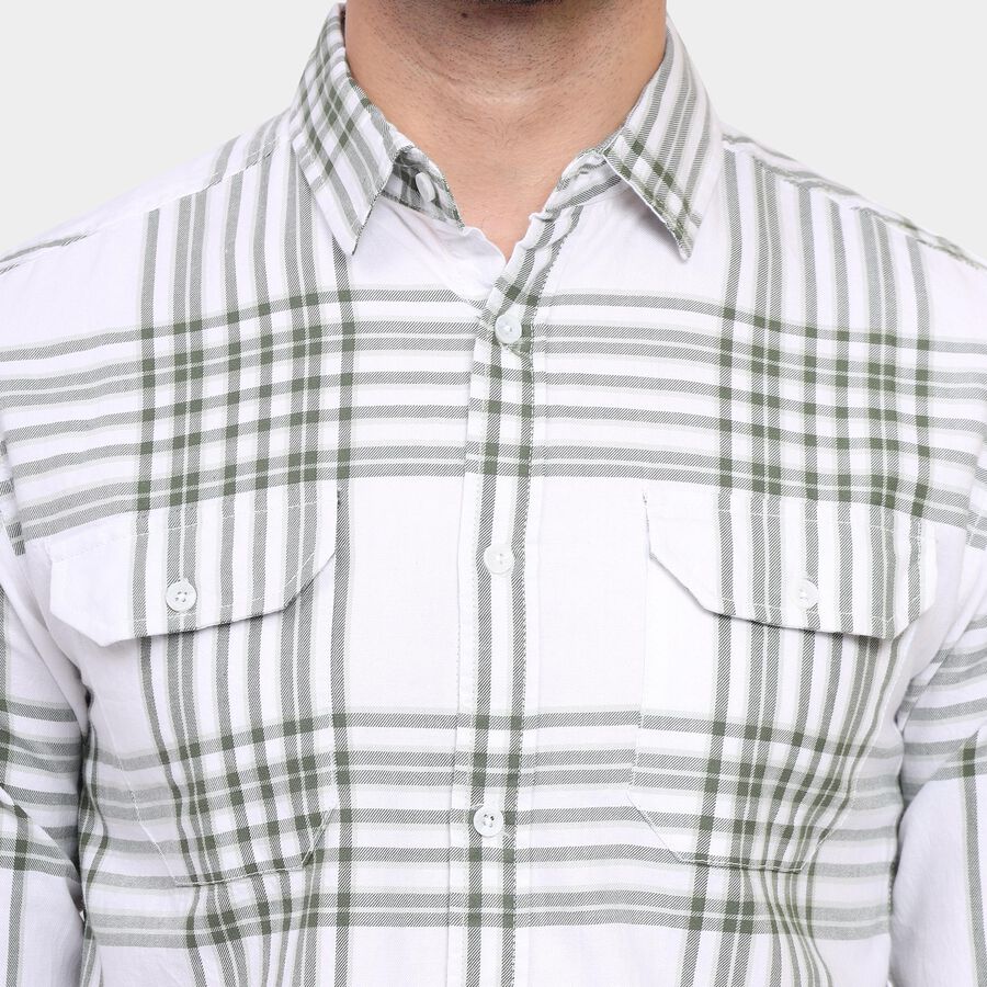 Men's 100% Cotton Casual Shirt, हल्का हरा, large