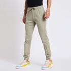 Men's Slim Fit Casual Trousers, हल्का हरा, small