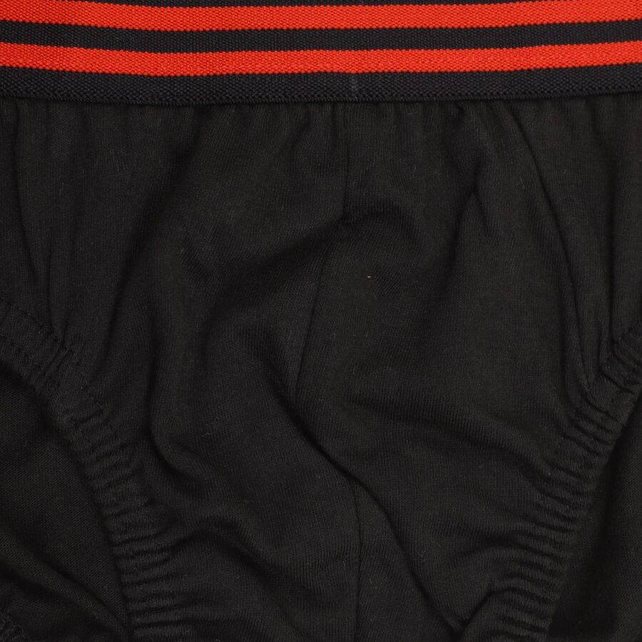 Boys' 100% Cotton Briefs, Black, large image number null