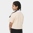 Girls Light Beige Cotton Polo Neck Casual T-Shirt, Light Grey, small image number null