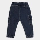 Infants' Dark Denim Jogger Fit Elasticated Jeans, Dark Blue, small image number null