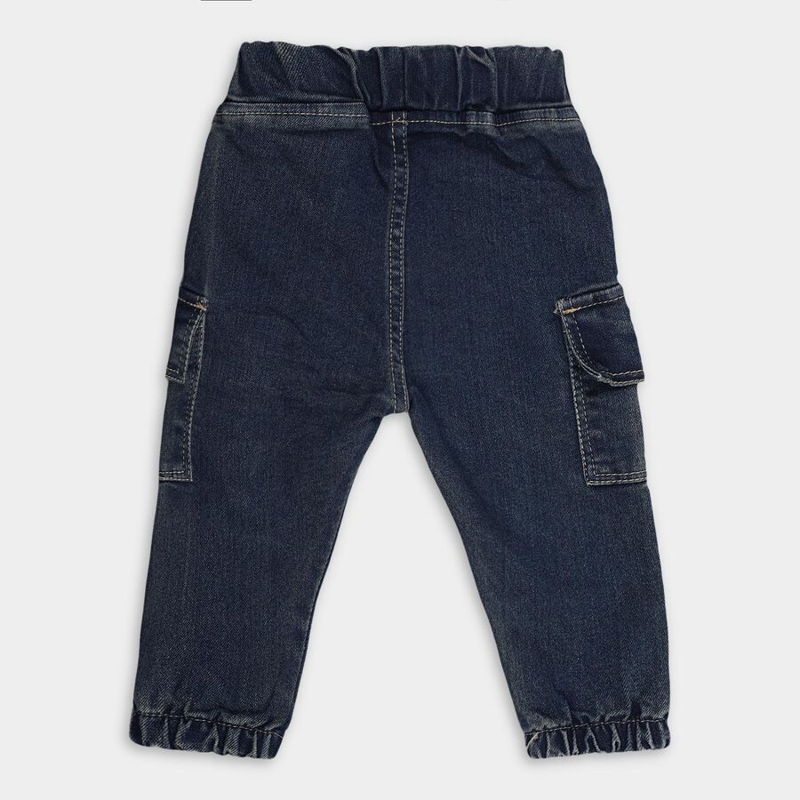 Infants' Dark Denim Jogger Fit Elasticated Jeans, Dark Blue, large image number null