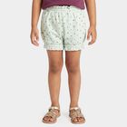Girls' Mint Green Regular Fit Floral Printed Bloomer, हल्का हरा, small