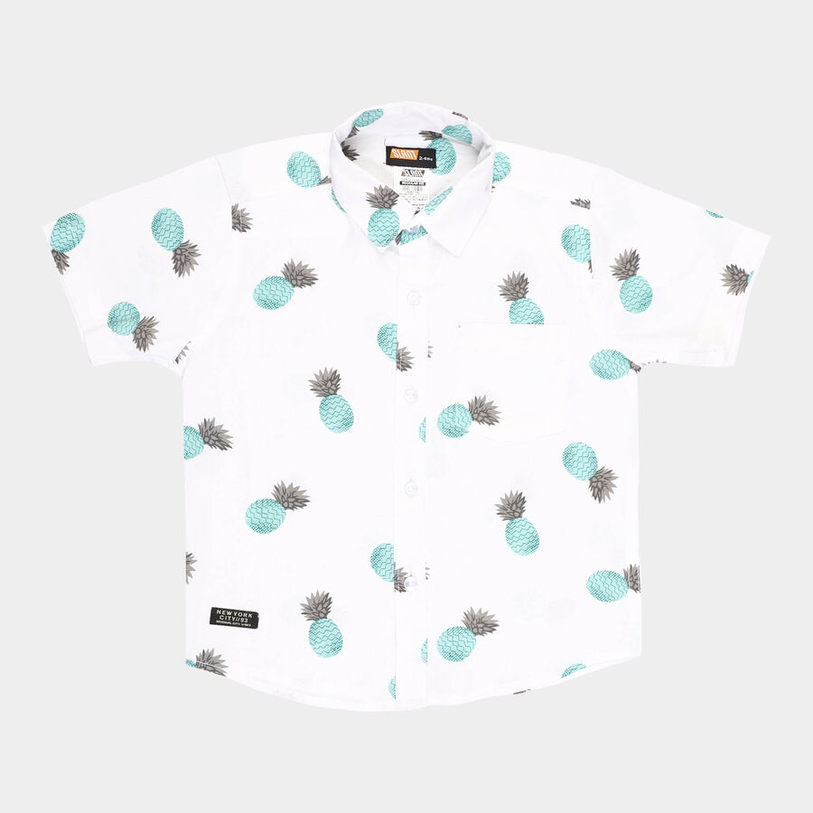 Boys Cotton Casual Shirt, हल्का हरा, large image number null