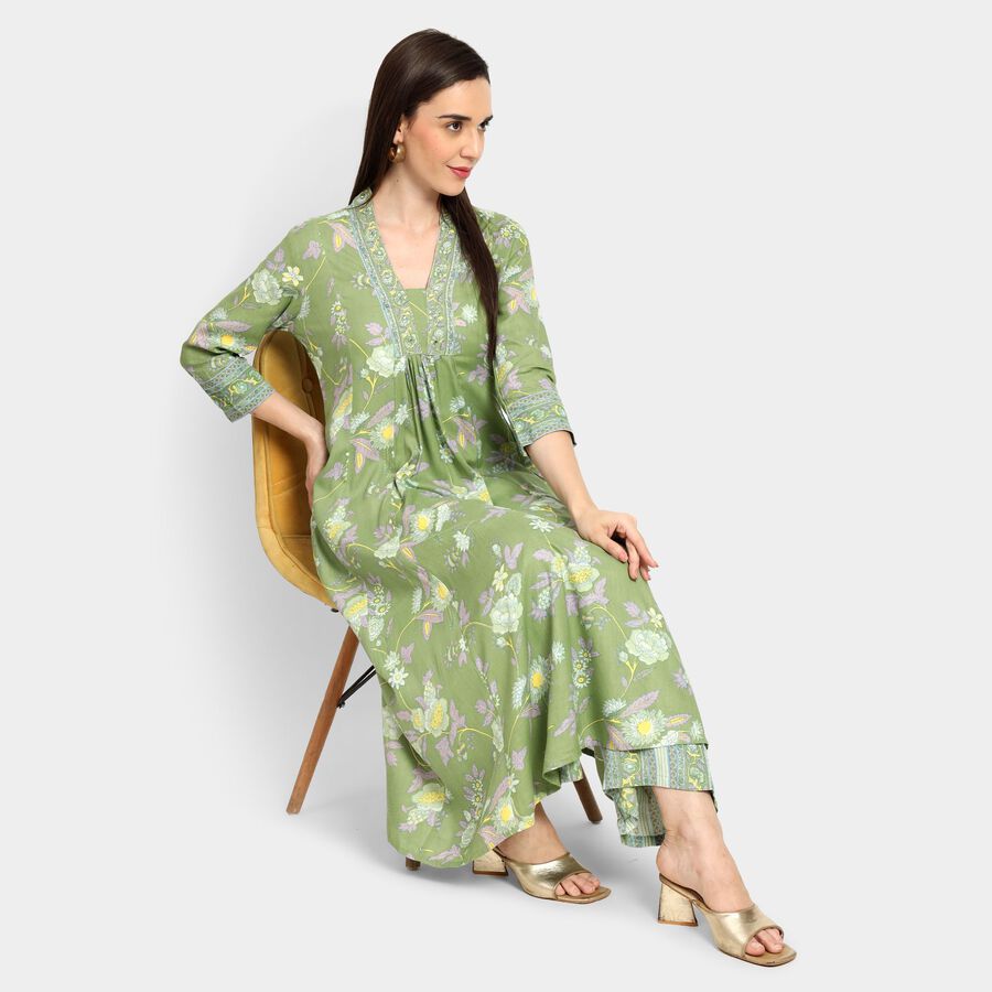 Ladies' Kurta Pyjama Set, हल्का हरा, large image number null
