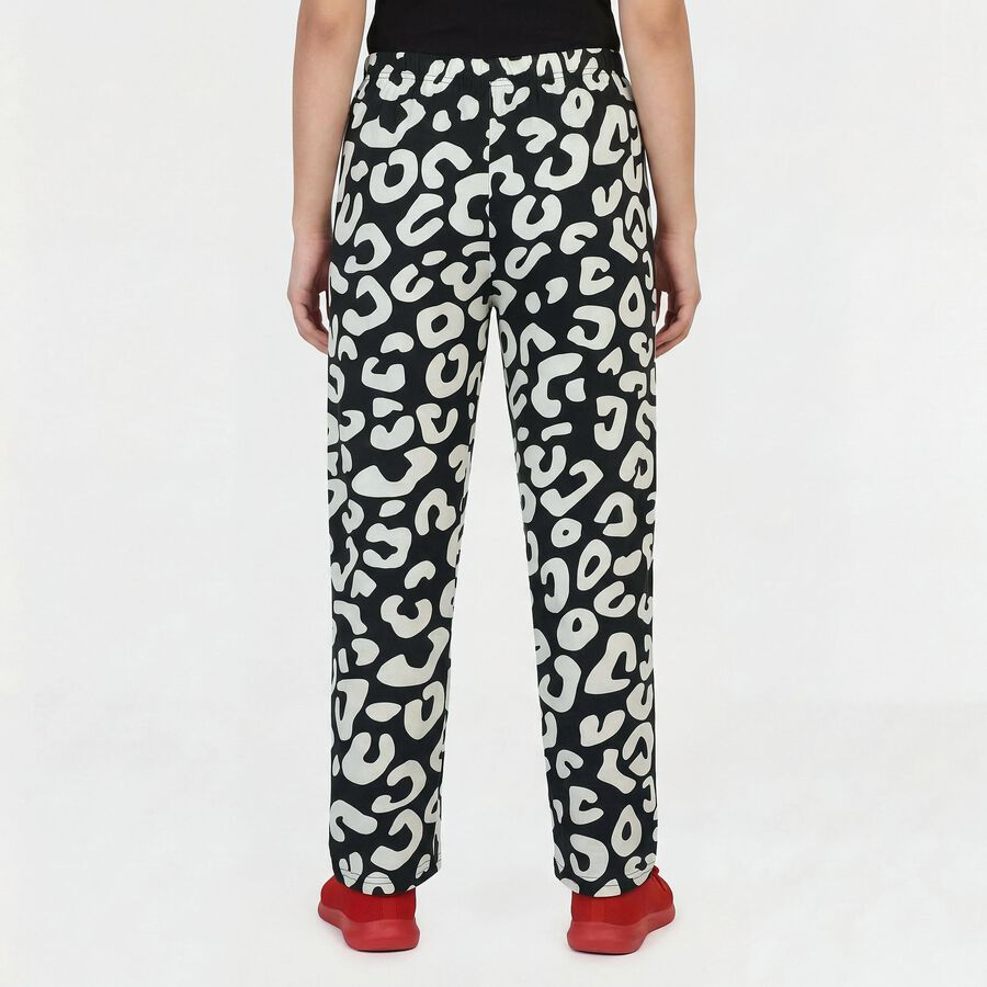 Women's Black Regular Fit Solid Pyjama, काला, large