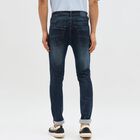 Men's Dark Indigo Slim Fit Whisker Faded Jeans, गहरा नीला, small image number null