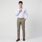 Men's Light Grey Slim Fit Chino Trousers, Light Grey, small
