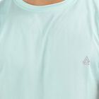 Men's Bright Aqua Crew Neck Slim Fit T-Shirt, एक्वा, small image number null