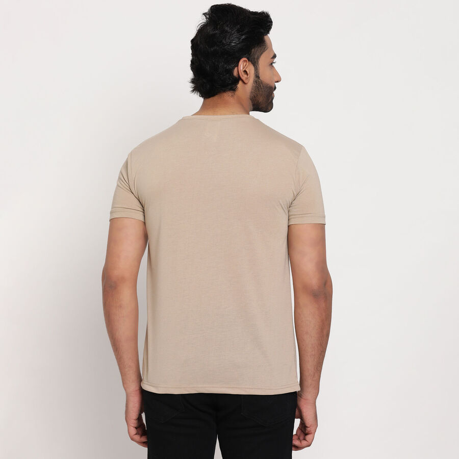 Round Neck T-Shirt, Beige, large image number null