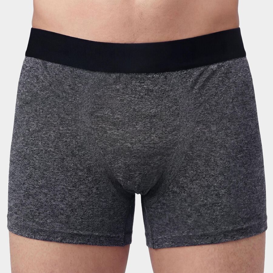 Men's Dark Grey Regular Fit Elasticated Trunks, Dark Grey, large