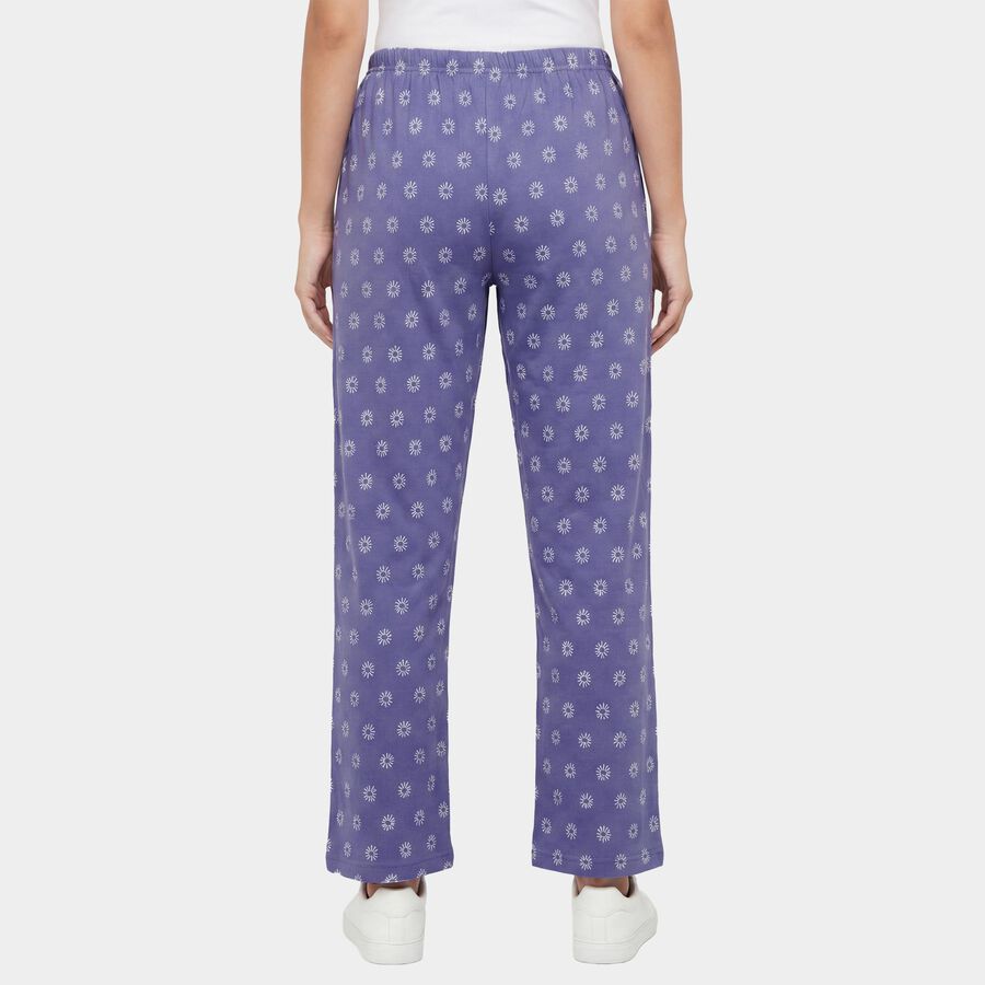 Women's Navy Blue Relaxed Fit Star Printed Pyjama, Mid Blue, large