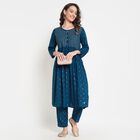 Ladies' Ethnic Set, Teal Blue, small image number null