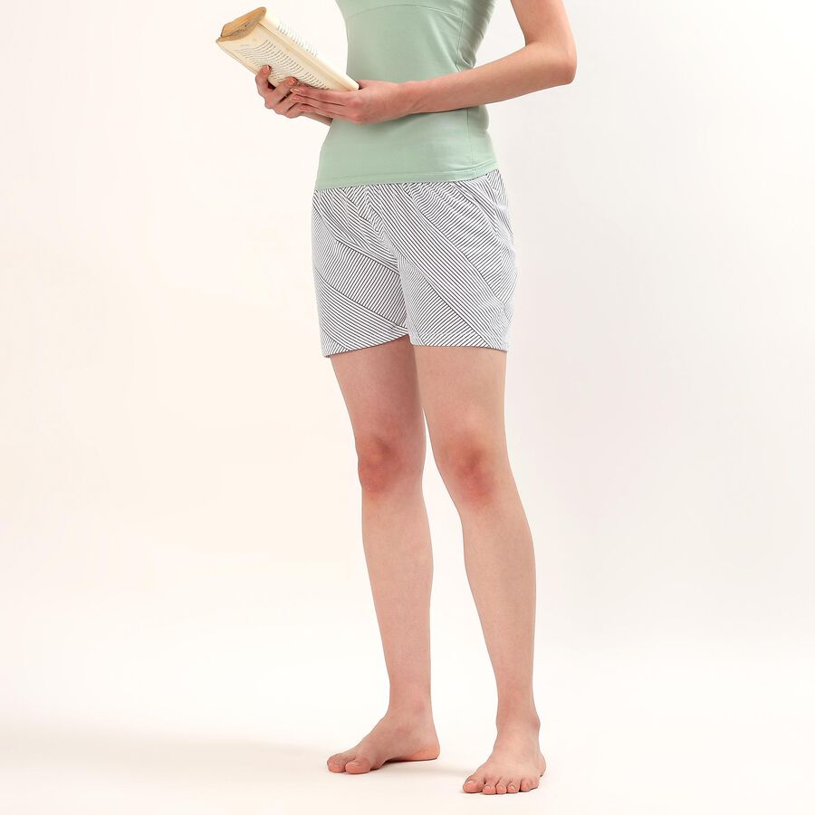 Women's Black Regular Fit Side Stripe Shorts, काला, large