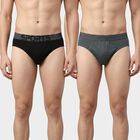 Men's Black Regular Fit Briefs, काला, small
