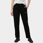 Women's Black Slim Fit Cuffed Track Pants, काला, small