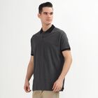 Men's 100% Cotton Collared Half Sleeves T-Shirt, Black, small image number null