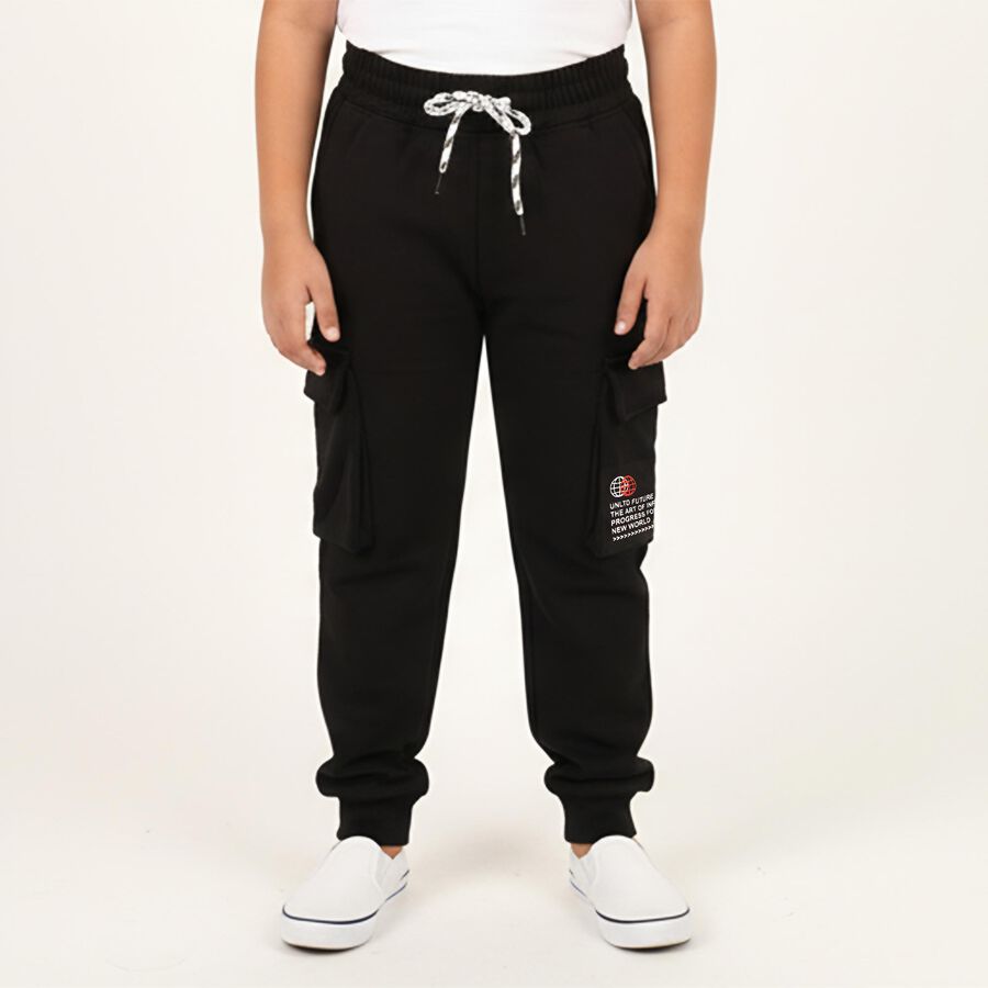 Boys' Winter Pyjama, Black, large image number null