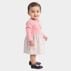 Infants' Pink Fit and Flare Butterfly Motif Frock, हल्का गुलाबी, small