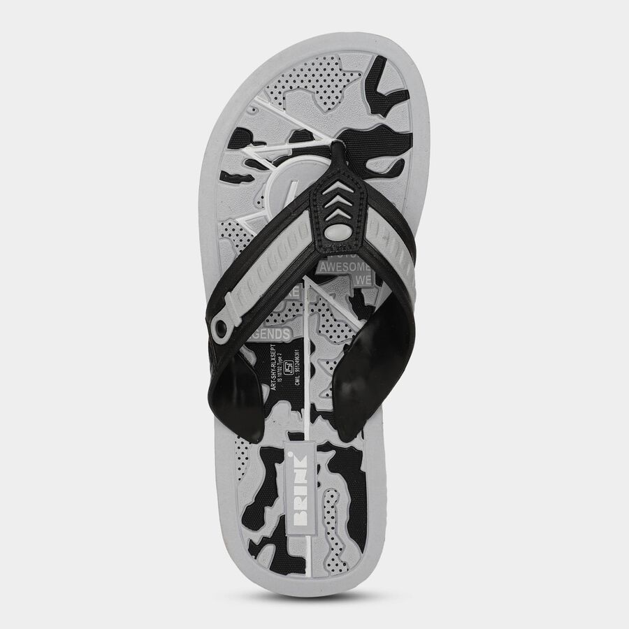 Men's Muted Charcoal Grey Slip-On Casual Slippers, Grey, large