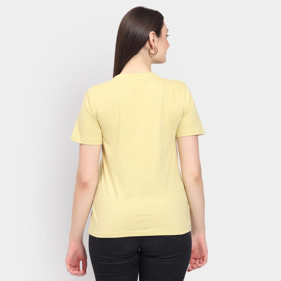 Ladies' 100% Cotton Round Neck T-Shirt, खाकी, large
