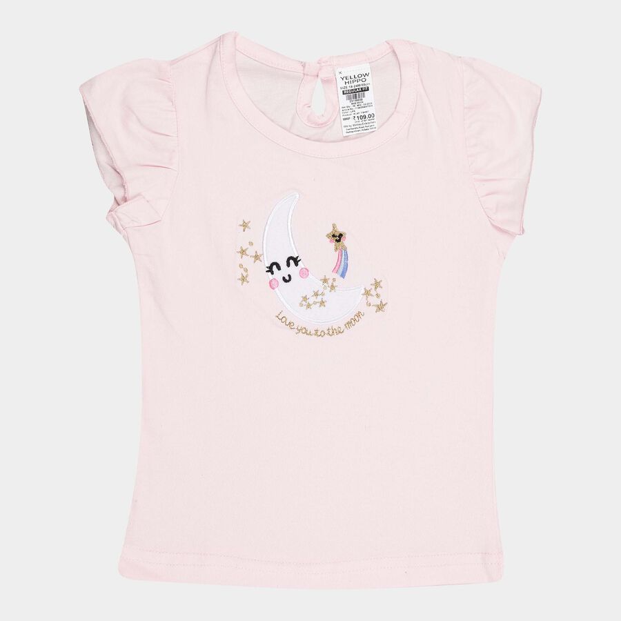 Infants Cotton T-Shirt, Light Pink, large image number null