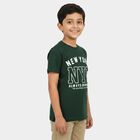 Boys Green Round Neck Casual Boys T-Shirt, गहरा हरा, small