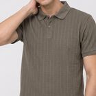 Men Olive Green Polo Neck Polo T-Shirt, Olive, small