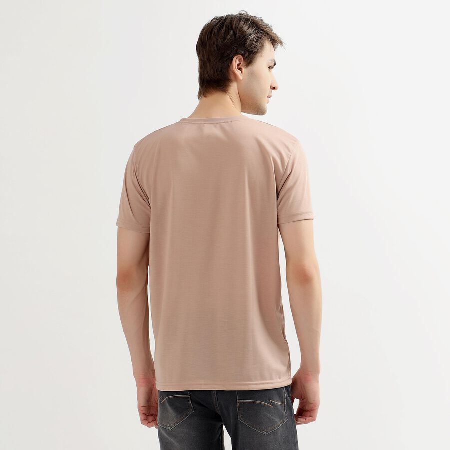 Men's Light Pink Round Neck Slim Fit Printed T-Shirt, Light Pink, large image number null
