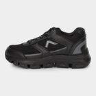 Men's Jet Black Lace-Up Sports Shoes, काला, small