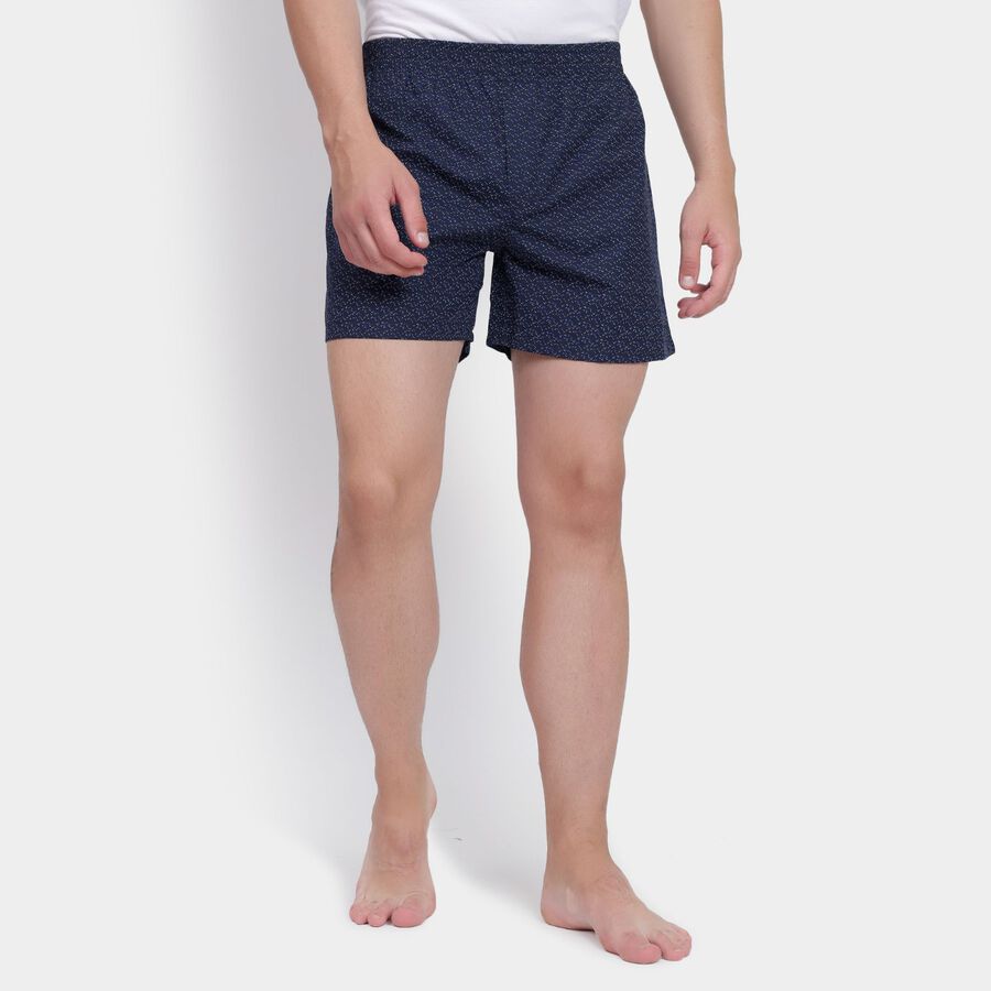 Men's 100% Cotton Boxers, नेवी ब्लू, large