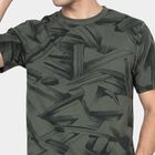 Men's Olive Green Round Neck Regular T-Shirt, हल्का हरा, small